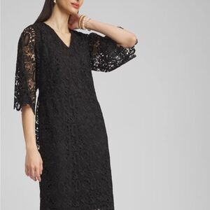 Chico's Black Lace Midi Dress